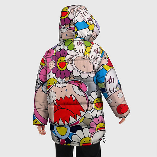 Женская зимняя куртка Takashi Murakami кричащий арт / 3D-Красный – фото 4