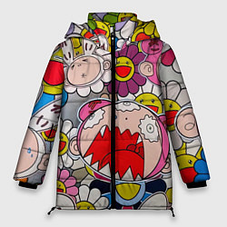 Женская зимняя куртка Takashi Murakami кричащий арт