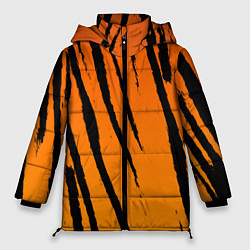 Женская зимняя куртка Шкура тигра диагональ