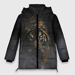 Куртка зимняя женская Тигр в тумане, цвет: 3D-черный