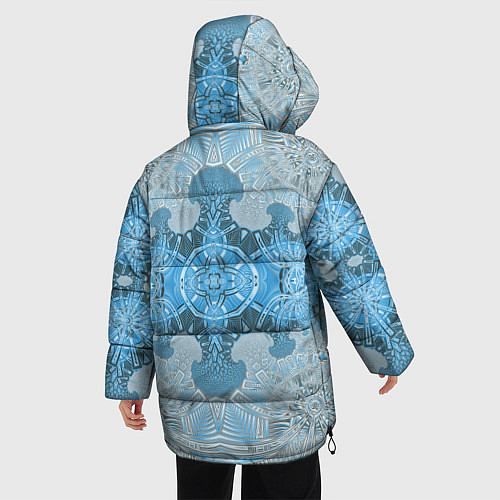 Женская зимняя куртка Коллекция Фрактальная мозаика Голубой 292-6-n / 3D-Черный – фото 4