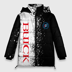 Куртка зимняя женская BUICK КРАСНОЕ ЛОГО ЦВЕТНАЯ ЭМБЛЕМА, цвет: 3D-черный