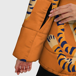 Куртка зимняя женская Тигр паттерн, цвет: 3D-красный — фото 2