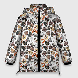 Куртка зимняя женская Разные Породы собаки, цвет: 3D-светло-серый