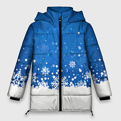 Куртка зимняя женская Снежинки - С Новым Годом, цвет: 3D-красный