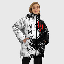 Куртка зимняя женская THE WITCHER НОВОГОДНИЙ, цвет: 3D-красный — фото 2