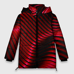 Куртка зимняя женская Волны красного металла, цвет: 3D-красный