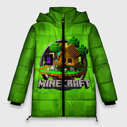 Женская зимняя куртка Minecraft Logo Green
