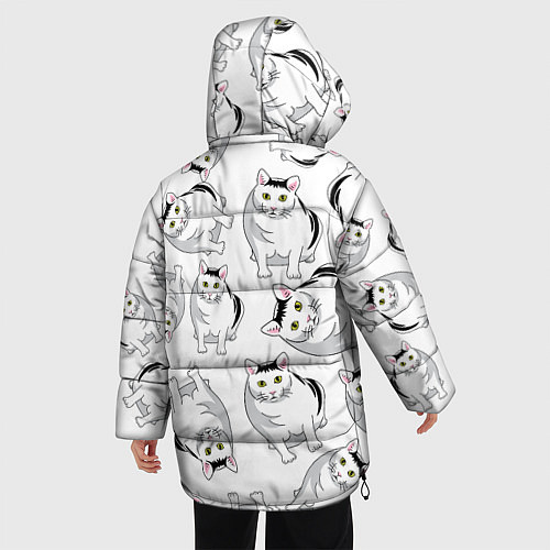 Женская зимняя куртка КОТИКИ МЕМ МЯУ / 3D-Черный – фото 4