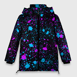 Женская зимняя куртка Брызги неоновые ярких красок