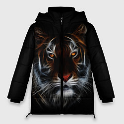 Женская зимняя куртка Тигр в Темноте Глаза Зверя