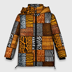 Женская зимняя куртка Тигр, полосы, 2022