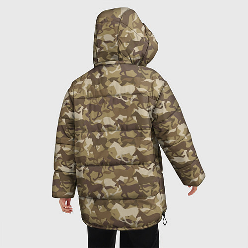 Женская зимняя куртка Бегущие Дикие Лошади / 3D-Черный – фото 4
