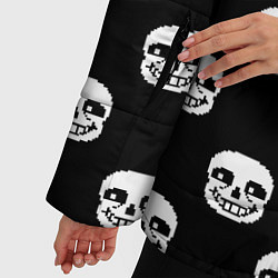 Куртка зимняя женская UNDERTALE SANS SKULL FACE PATTERN УЗОР, цвет: 3D-красный — фото 2