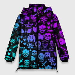 Женская зимняя куртка UNDERTALE NEON PATTERN УЗОР