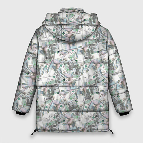 Женская зимняя куртка Купюры 1000 Рублей деньги / 3D-Светло-серый – фото 2