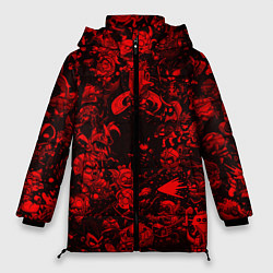 Куртка зимняя женская DOTA 2 HEROES RED PATTERN ДОТА 2, цвет: 3D-черный
