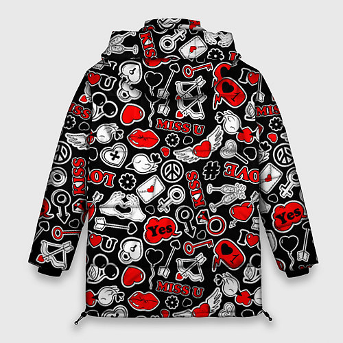 Женская зимняя куртка Влюблённость Love / 3D-Светло-серый – фото 2