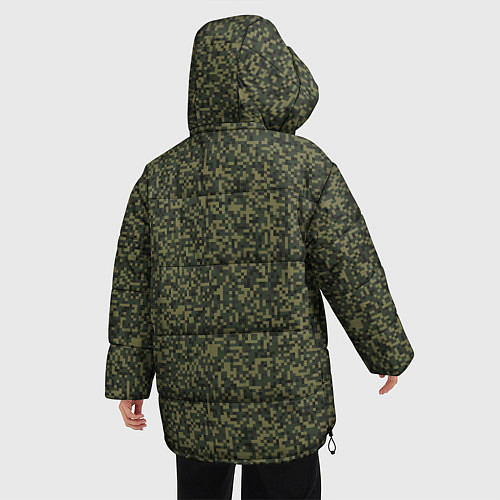 Женская зимняя куртка Цифра Флора пиксельный камуфляж / 3D-Черный – фото 4