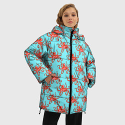 Куртка зимняя женская Осьминог паттерн, цвет: 3D-светло-серый — фото 2