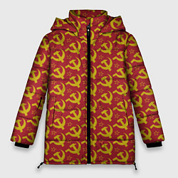 Куртка зимняя женская Серп и Молот Коммунизм, цвет: 3D-черный
