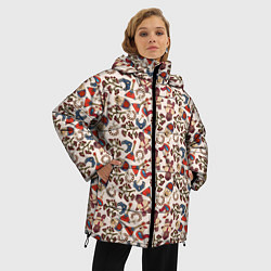 Куртка зимняя женская Россия паттерн светлый, цвет: 3D-красный — фото 2