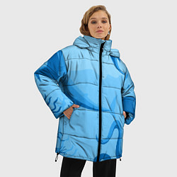 Куртка зимняя женская МоРское Дно с Акулами, цвет: 3D-черный — фото 2