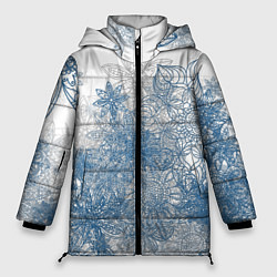 Куртка зимняя женская Коллекция Зимняя сказка Снежинки Sn-1-sh, цвет: 3D-светло-серый