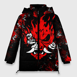 Куртка зимняя женская SAMURAI CYBERPUNK 2077 LOGO, цвет: 3D-черный
