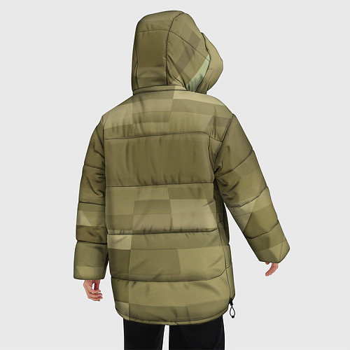 Женская зимняя куртка Пиксельный военный фон / 3D-Черный – фото 4