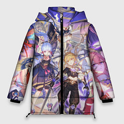 Куртка зимняя женская Genshin Impact - Арка Инадзумы, цвет: 3D-светло-серый