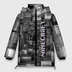 Куртка зимняя женская Minecraft, pattern 2066, цвет: 3D-черный