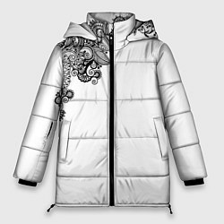 Женская зимняя куртка Черно Белые КруЖева