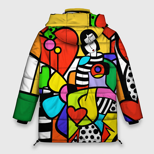 Женская зимняя куртка Romero Britto - valentines day / 3D-Красный – фото 2