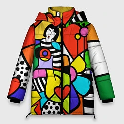 Куртка зимняя женская Romero Britto - valentines day, цвет: 3D-красный