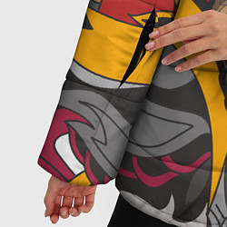 Куртка зимняя женская Этника Волк Узоры, цвет: 3D-светло-серый — фото 2