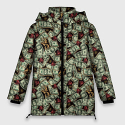 Куртка зимняя женская Доллары и Драгоценности, цвет: 3D-черный