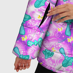 Куртка зимняя женская Волшебные Грибы - психоделика, цвет: 3D-светло-серый — фото 2