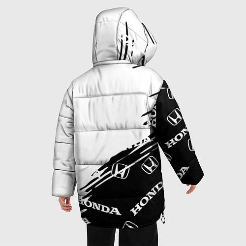 Женская зимняя куртка Honda sport pattern / 3D-Черный – фото 4