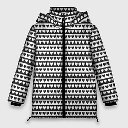 Женская зимняя куртка Черно-белые сердца