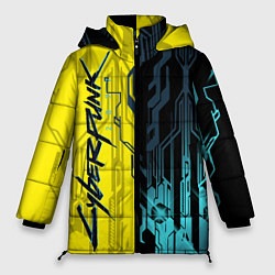 Куртка зимняя женская CYBERPUNK 2077 Логотип, цвет: 3D-светло-серый