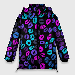 Куртка зимняя женская Неоновые поцелуи, цвет: 3D-светло-серый