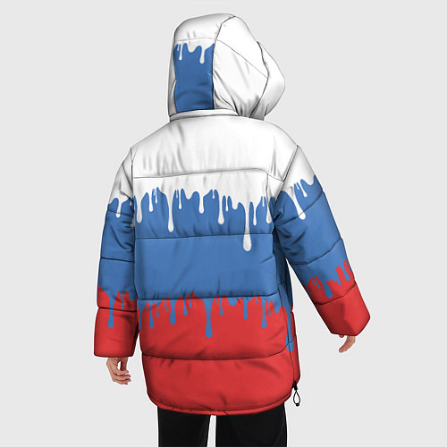 Женская зимняя куртка Флаг России потёки / 3D-Красный – фото 4
