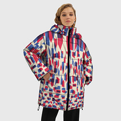 Куртка зимняя женская Красно-синие пятна, цвет: 3D-красный — фото 2