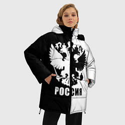 Куртка зимняя женская РОССИЯ чёрно-белое, цвет: 3D-черный — фото 2