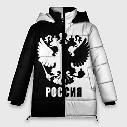Женская зимняя куртка РОССИЯ чёрно-белое