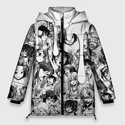 Куртка зимняя женская АХЕГАО - AHEGAO ПОДТЕКИ, цвет: 3D-черный