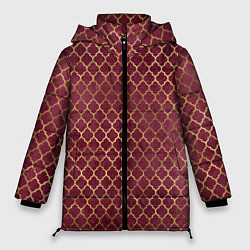 Куртка зимняя женская Gold & Red pattern, цвет: 3D-черный
