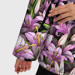 Куртка зимняя женская Лилии цветут, цвет: 3D-черный — фото 2