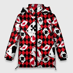 Куртка зимняя женская Карты масти, цвет: 3D-черный